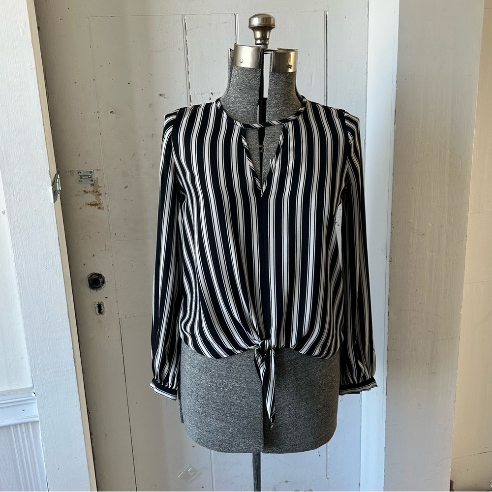 Express Stripe Dress Work Blouse Top Shirt